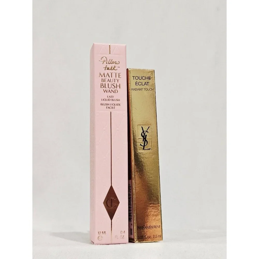 YSL PEN CONCEALER and CHARLOTTE TILBURY LIQUID BLUSH bundle of 2 high end brands